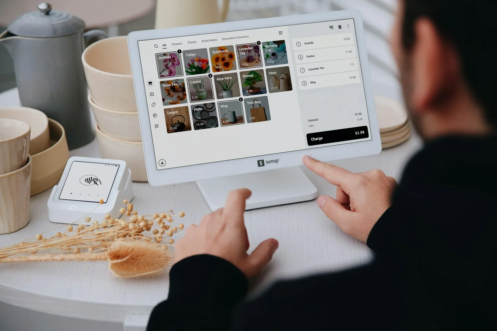A retail payment terminal in everyday use
